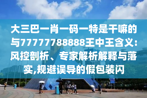 大三巴一肖一碼一特是干嘛的與77777788888王中王含義:風(fēng)控剖析、專家解析解釋與落實(shí),規(guī)避誤導(dǎo)的假包裝閃