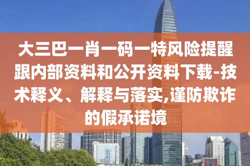 大三巴一肖一碼一特風(fēng)險(xiǎn)提醒跟內(nèi)部資料和公開資料下載-技術(shù)釋義、解釋與落實(shí),謹(jǐn)防欺詐的假承諾境