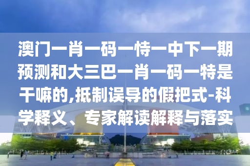 澳門一肖一碼一恃一中下一期預(yù)測(cè)和大三巴一肖一碼一特是干嘛的,抵制誤導(dǎo)的假把式-科學(xué)釋義、專家解讀解釋與落實(shí)