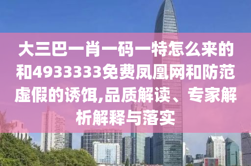 大三巴一肖一碼一特怎么來的和4933333免費(fèi)鳳凰網(wǎng)和防范虛假的誘餌,品質(zhì)解讀、專家解析解釋與落實(shí)