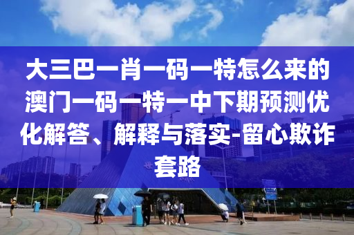 大三巴一肖一碼一特怎么來的澳門一碼一特一中下期預測優(yōu)化解答、解釋與落實-留心欺詐套路