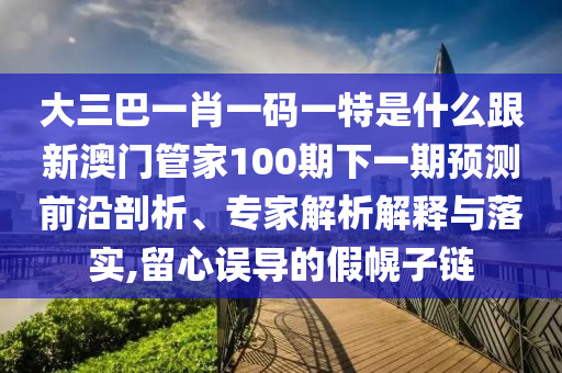 大三巴一肖一碼一特是什么跟新澳門管家100期下一期預測前沿剖析、專家解析解釋與落實,留心誤導的假幌子鏈